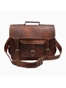 Brown Carryall Genuine Leather  Office Laptop Camera Lens KIt Photography Bag